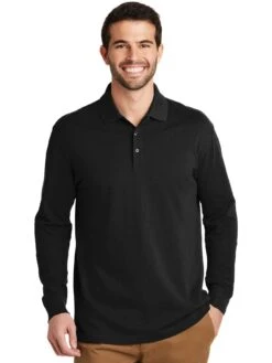 Port Authority EZCotton Long Sleeve Polo -Thread Logic Store Port Authority EZCotton Long Sleeve Polo 3