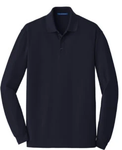 Port Authority EZCotton Long Sleeve Polo -Thread Logic Store Port Authority EZCotton Long Sleeve Polo Navy S 5