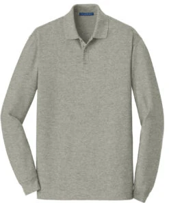 Port Authority EZCotton Long Sleeve Polo -Thread Logic Store Port Authority EZCotton Long Sleeve Polo Oxford Heather S 9