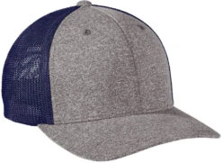 Port Authority Flexfit Melange Mesh Back Trucker Cap -Thread Logic Store Port Authority Flexfit Melange Mesh Back Trucker Cap True NavyGrey Heather SM 4