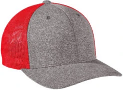Port Authority Flexfit Melange Mesh Back Trucker Cap -Thread Logic Store Port Authority Flexfit Melange Mesh Back Trucker Cap True RedGrey Heather SM 7