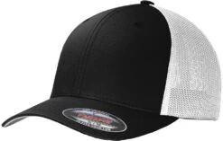 Port Authority Flexfit Mesh Back Cap -Thread Logic Store Port Authority Flexfit Mesh Back Cap BlackWhite LXL 5