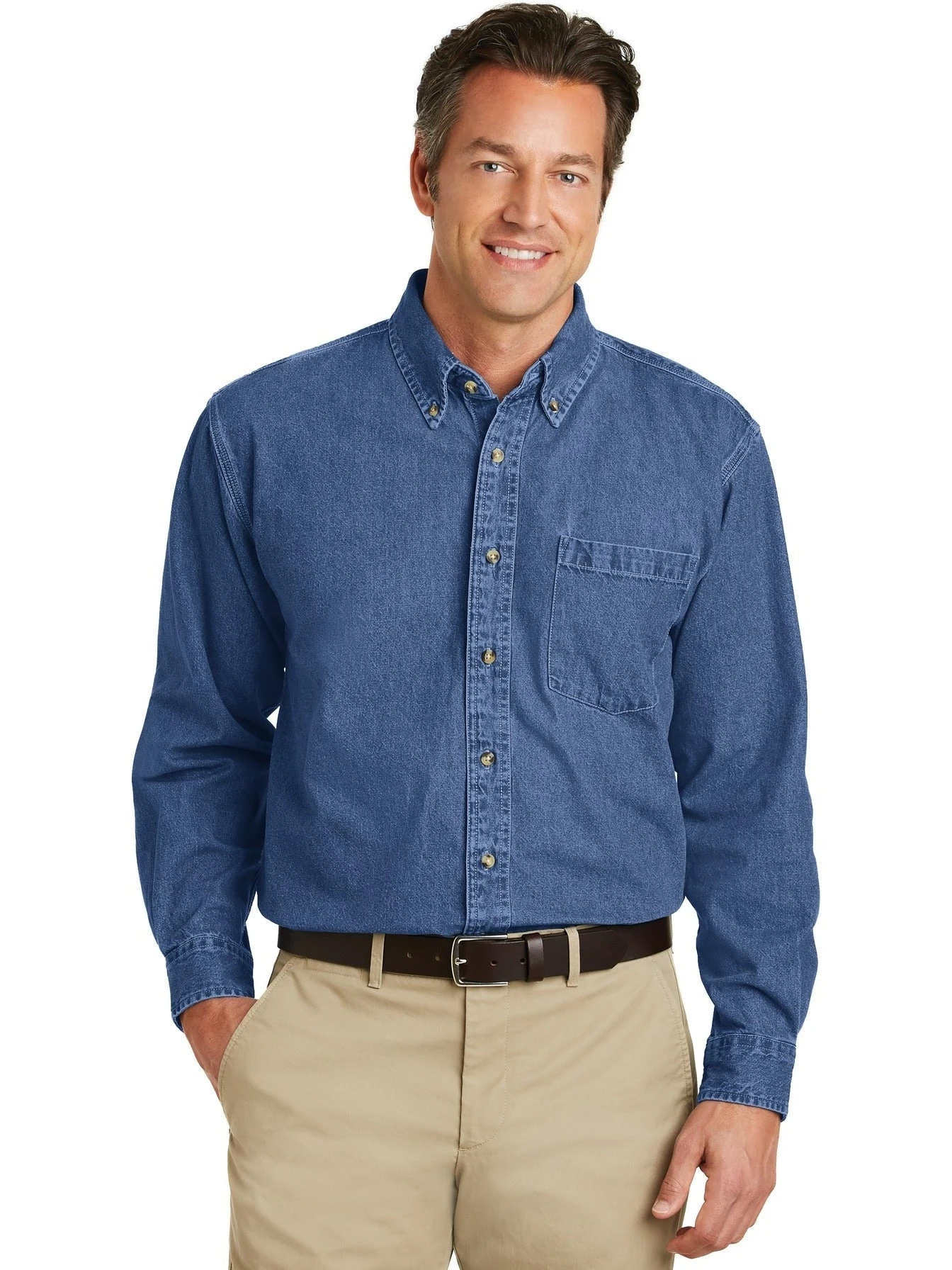 Port Authority Heavyweight Denim Shirt 4 Port Authority Heavyweight Denim Shirt - Image 4