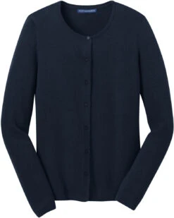 Port Authority Ladies Cardigan Sweater -Thread Logic Store Port Authority Ladies Cardigan Sweater Navy S 9