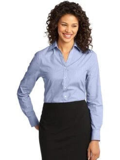 Port Authority Ladies Crosshatch Easy Care Shirt -Thread Logic Store Port Authority Ladies Crosshatch Easy Care Shirt 3