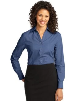Port Authority Ladies Crosshatch Easy Care Shirt -Thread Logic Store Port Authority Ladies Crosshatch Easy Care Shirt 7