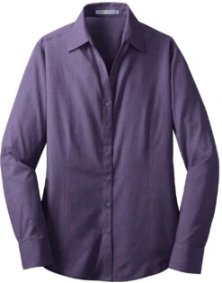 Port Authority Ladies Crosshatch Easy Care Shirt -Thread Logic Store Port Authority Ladies Crosshatch Easy Care Shirt Grape Harvest S 9