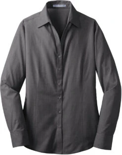 Port Authority Ladies Crosshatch Easy Care Shirt -Thread Logic Store Port Authority Ladies Crosshatch Easy Care Shirt Soft Black S 13