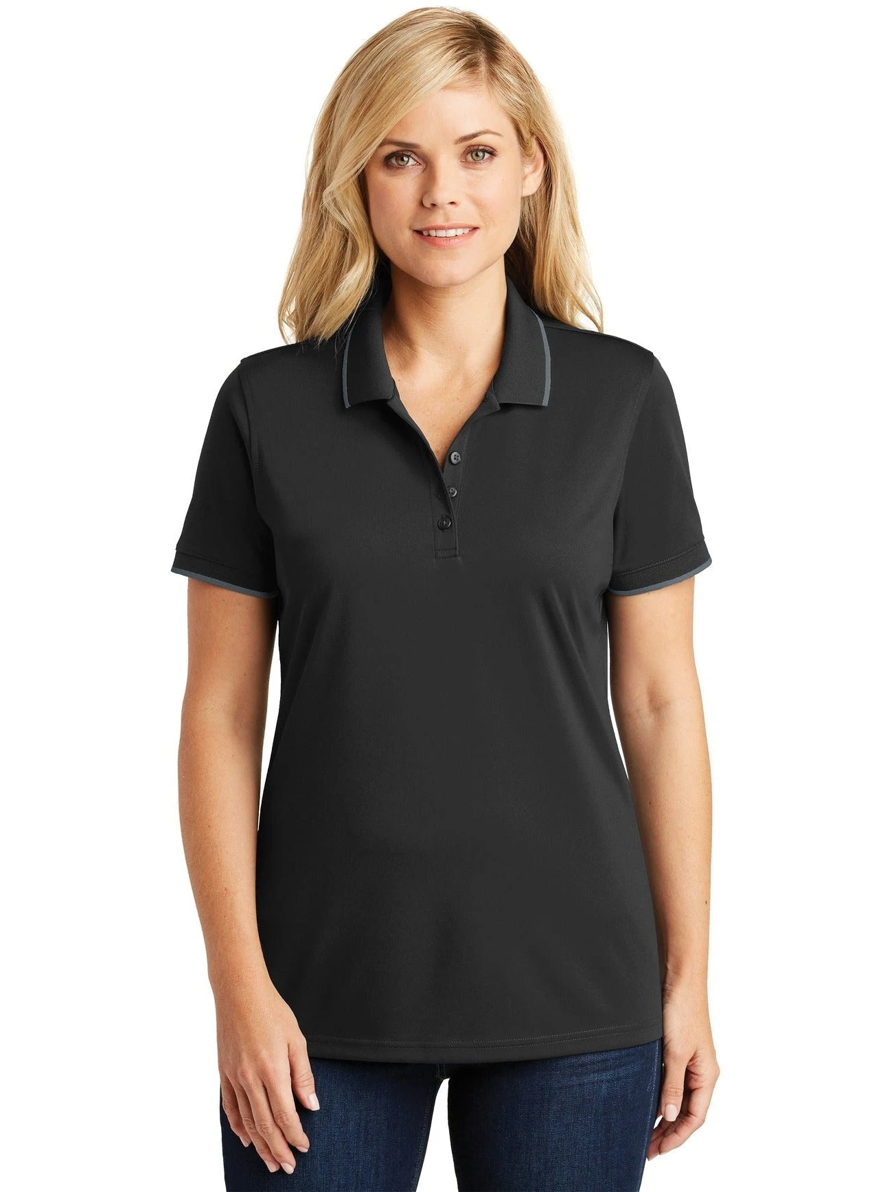 Port Authority Ladies Dry Zone UV Micro-Mesh Tipped Polo 4 Port Authority Ladies Dry Zone UV Micro-Mesh Tipped Polo - Image 4
