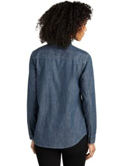Port Authority Ladies Long Sleeve Perfect Denim Shirt -Thread Logic Store Port Authority Ladies Long Sleeve Perfect Denim Shirt 4