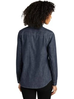 Port Authority Ladies Long Sleeve Perfect Denim Shirt -Thread Logic Store Port Authority Ladies Long Sleeve Perfect Denim Shirt 8