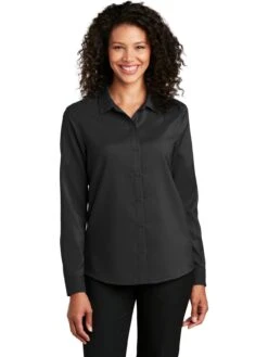 Port Authority Ladies Long Sleeve Performance Staff Shirt -Thread Logic Store Port Authority Ladies Long Sleeve Performance Staff Shirt 3