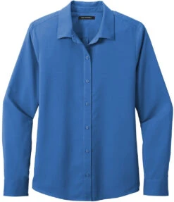 Port Authority Ladies Long Sleeve Performance Staff Shirt -Thread Logic Store Port Authority Ladies Long Sleeve Performance Staff Shirt True Blue XS 16