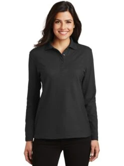 Port Authority Ladies Long Sleeve Silk Touch Polo Shirt -Thread Logic Store Port Authority Ladies Long Sleeve Silk Touch Polo Shirt 3