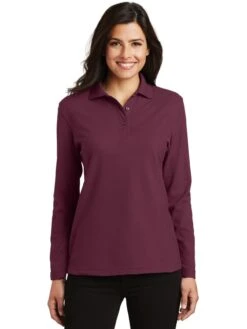 Port Authority Ladies Long Sleeve Silk Touch Polo Shirt -Thread Logic Store Port Authority Ladies Long Sleeve Silk Touch Polo Shirt 7