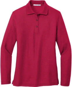 Port Authority Ladies Long Sleeve Silk Touch Polo Shirt -Thread Logic Store Port Authority Ladies Long Sleeve Silk Touch Polo Shirt Red XS 12