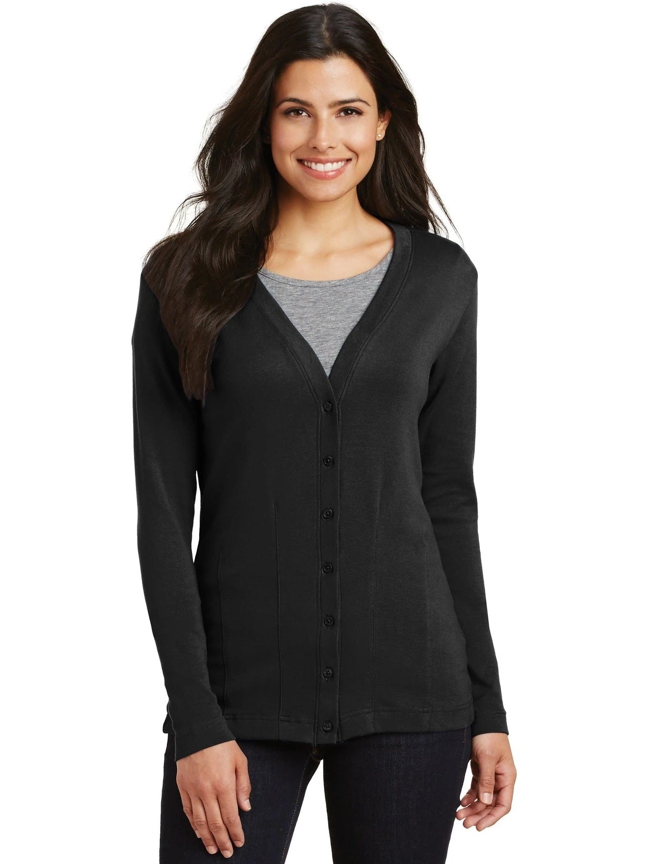 Port Authority Ladies Modern Stretch Cotton Cardigan 4 Port Authority Ladies Modern Stretch Cotton Cardigan - Image 4