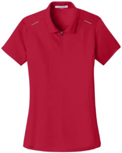 Port Authority Ladies Pinpoint Mesh Zip Polo -Thread Logic Store Port Authority Ladies Pinpoint Mesh Zip Polo Rich Red XS 9
