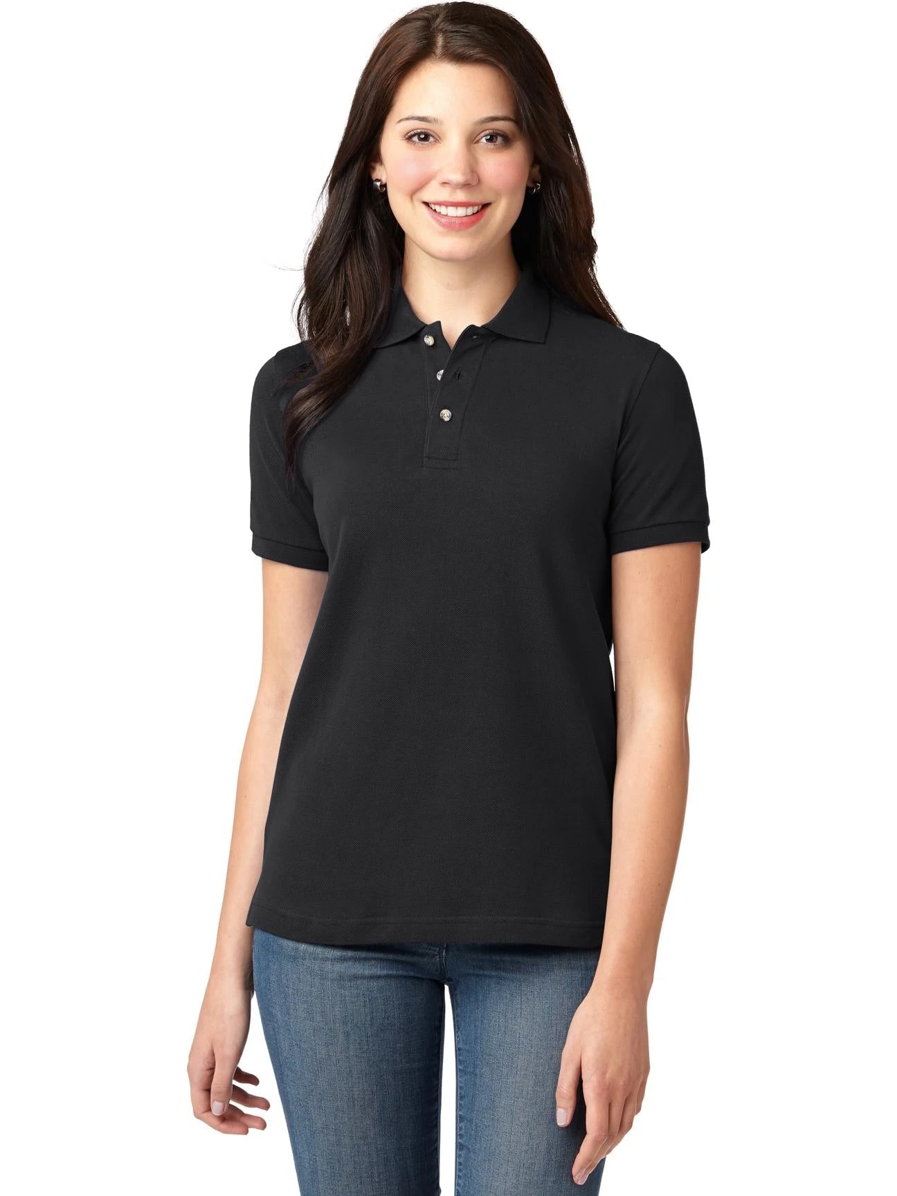 Port Authority Ladies Pique Knit Polo 5 Port Authority Ladies Pique Knit Polo - Image 5