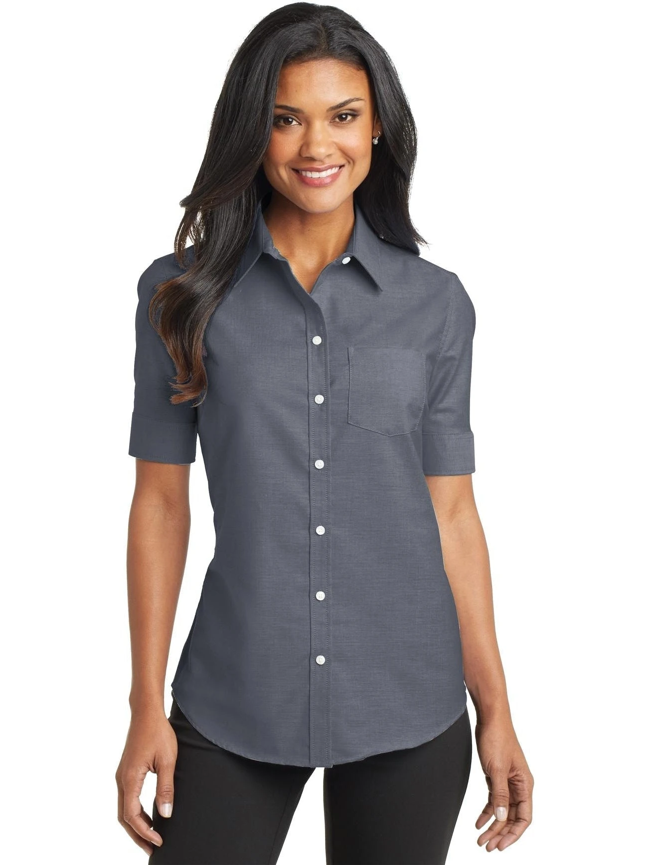 Port Authority Ladies Short Sleeve SuperPro Oxford Shirt 4 Port Authority Ladies Short Sleeve SuperPro Oxford Shirt - Image 4