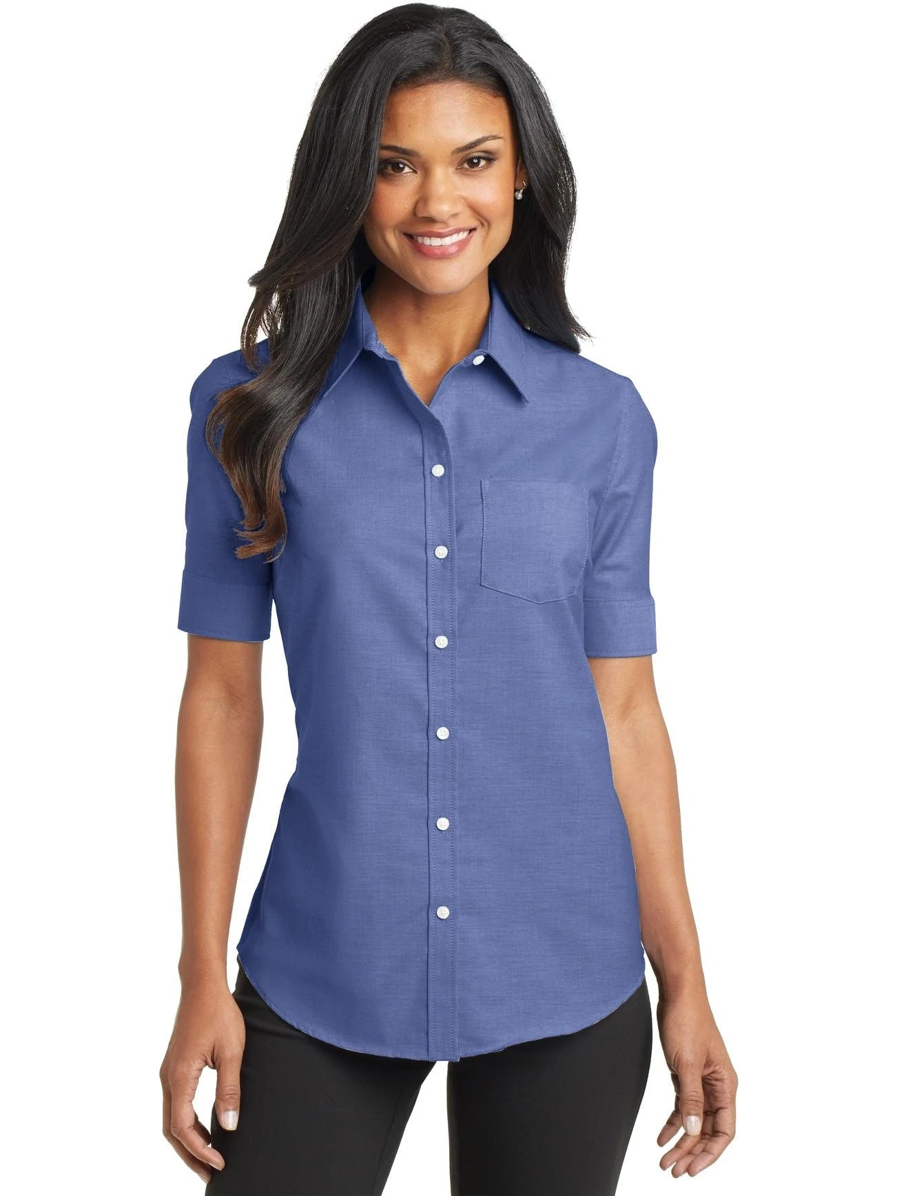 Port Authority Ladies Short Sleeve SuperPro Oxford Shirt 8 Port Authority Ladies Short Sleeve SuperPro Oxford Shirt - Image 8