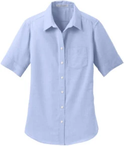 Port Authority Ladies Short Sleeve SuperPro Oxford Shirt 26 Port Authority Ladies Short Sleeve SuperPro Oxford Shirt -Thread Logic Store Port Authority Ladies Short Sleeve SuperPro Oxford Shirt Oxford Blue S 9