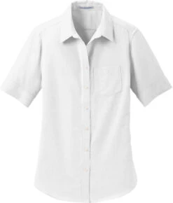 Port Authority Ladies Short Sleeve SuperPro Oxford Shirt 30 Port Authority Ladies Short Sleeve SuperPro Oxford Shirt -Thread Logic Store Port Authority Ladies Short Sleeve SuperPro Oxford Shirt White S 13