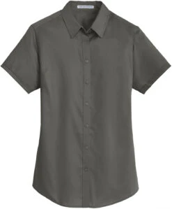 Port Authority Ladies Short Sleeve SuperPro Twill Shirt -Thread Logic Store Port Authority Ladies Short Sleeve SuperPro Twill Shirt Sterling Grey S 9