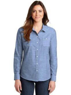 Port Authority Ladies Slub Chambray Shirt -Thread Logic Store Port Authority Ladies Slub Chambray Shirt 7