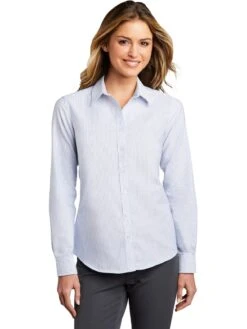 Port Authority Ladies SuperPro Oxford Stripe Shirt -Thread Logic Store Port Authority Ladies SuperPro Oxford Stripe Shirt 11