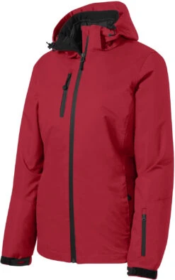 Port Authority Ladies Vortex Waterproof 3-in-1 Jacket -Thread Logic Store Port Authority Ladies Vortex Waterproof 3 in 1 Jacket Rich RedBlack XS 9