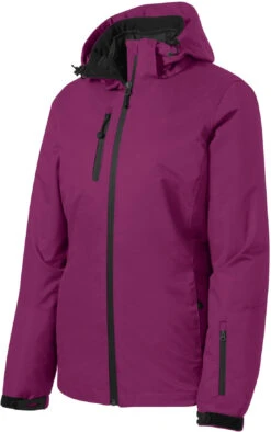 Port Authority Ladies Vortex Waterproof 3-in-1 Jacket -Thread Logic Store Port Authority Ladies Vortex Waterproof 3 in 1 Jacket Very BerryBlack XS 13