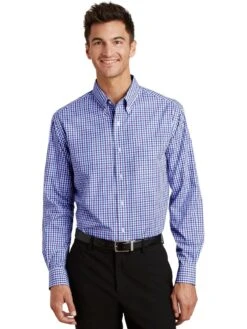 Port Authority Long Sleeve Gingham Easy Care Shirt -Thread Logic Store Port Authority Long Sleeve Gingham Easy Care Shirt 7