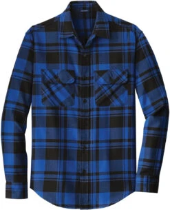 Port Authority Plaid Flannel Shirt -Thread Logic Store Port Authority Plaid Flannel Shirt RoyalBlack XS 6