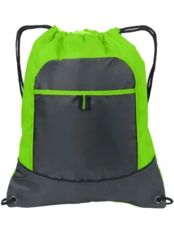 Port Authority Pocket Cinch Pack -Thread Logic Store Port Authority Pocket Cinch Pack LimeDeep Smoke 4