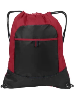 Port Authority Pocket Cinch Pack -Thread Logic Store Port Authority Pocket Cinch Pack True RedBlack 6