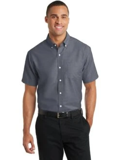 Port Authority Short Sleeve SuperPro Oxford Shirt -Thread Logic Store Port Authority Short Sleeve SuperPro Oxford Shirt 3