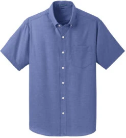 Port Authority Short Sleeve SuperPro Oxford Shirt -Thread Logic Store Port Authority Short Sleeve SuperPro Oxford Shirt Navy S 5