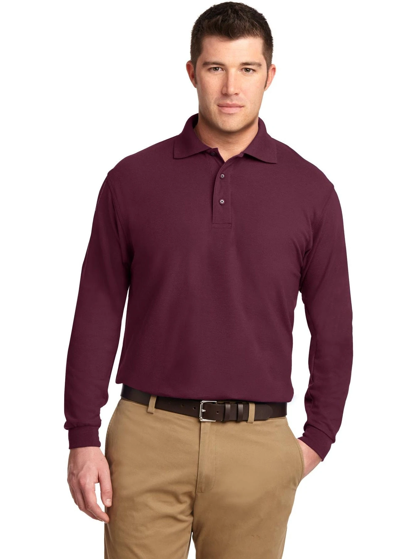 Port Authority Silk Touch Long Sleeve Polo 9 Port Authority Silk Touch Long Sleeve Polo - Image 9