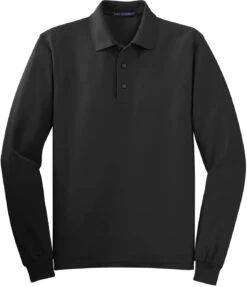 Port Authority Silk Touch Long Sleeve Polo 22 Port Authority Silk Touch Long Sleeve Polo -Thread Logic Store Port Authority Silk Touch Long Sleeve Polo Black S 1