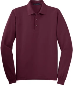 Port Authority Silk Touch Long Sleeve Polo 26 Port Authority Silk Touch Long Sleeve Polo -Thread Logic Store Port Authority Silk Touch Long Sleeve Polo Burgundy S 5