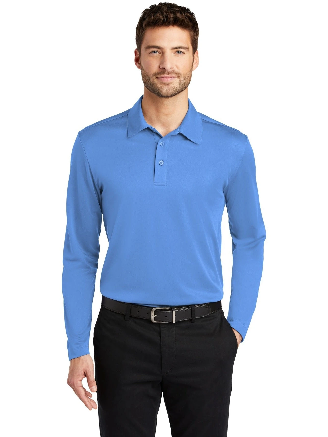 Port Authority Silk Touch Performance Long Sleeve Polo 12 Port Authority Silk Touch Performance Long Sleeve Polo - Image 12