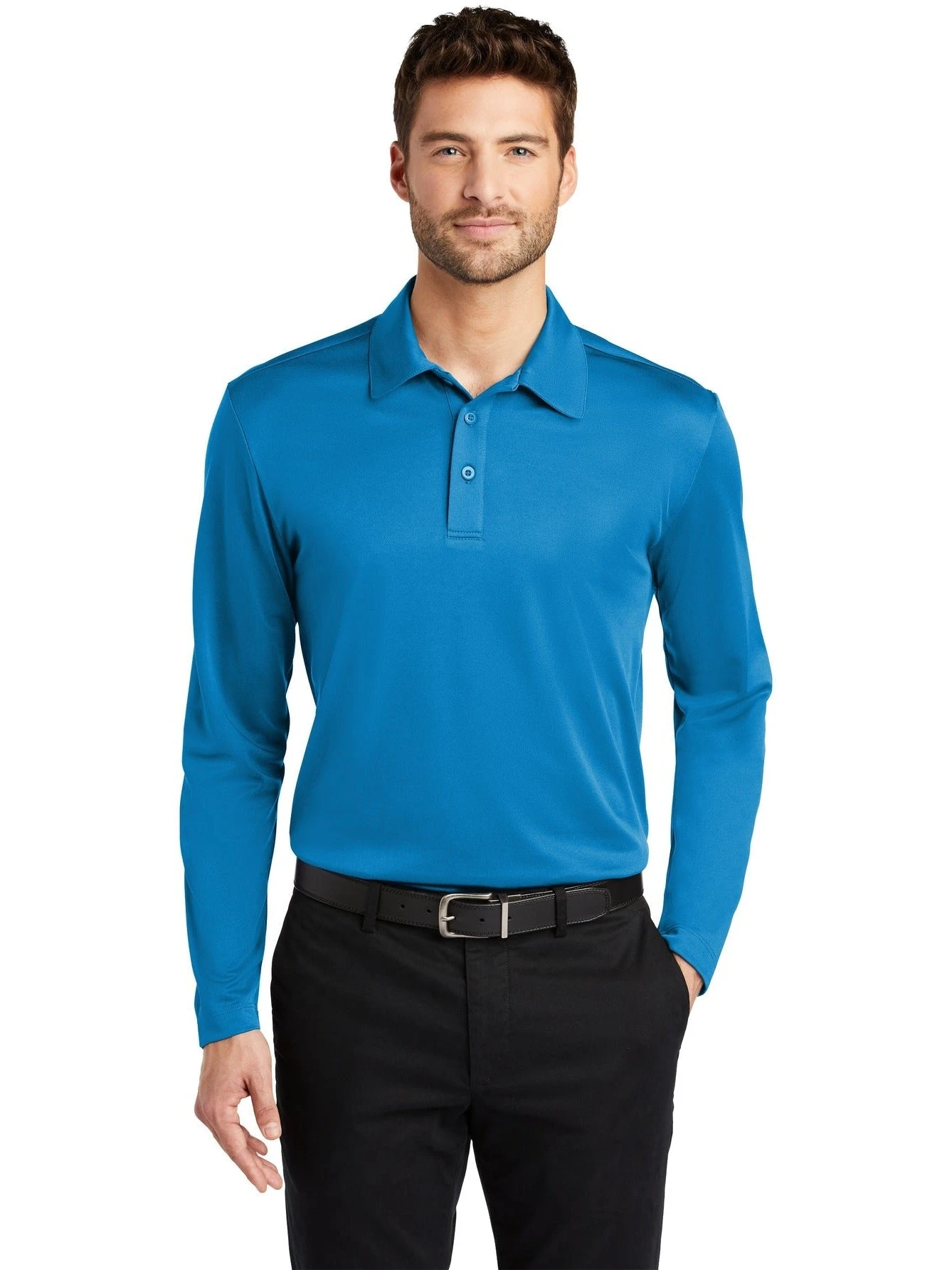 Port Authority Silk Touch Performance Long Sleeve Polo 8 Port Authority Silk Touch Performance Long Sleeve Polo - Image 8