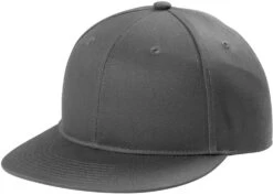 Port Authority Snapback Flat Bill Cap -Thread Logic Store Port Authority Snapback Flat Bill Cap Grey Steel 1 Size 3