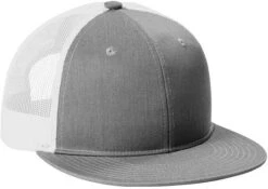 Port Authority Snapback Flat Bill Trucker Cap 22 Port Authority Snapback Flat Bill Trucker Cap -Thread Logic Store Port Authority Snapback Flat Bill Trucker Cap Heather GreyWhite 1 Size 3