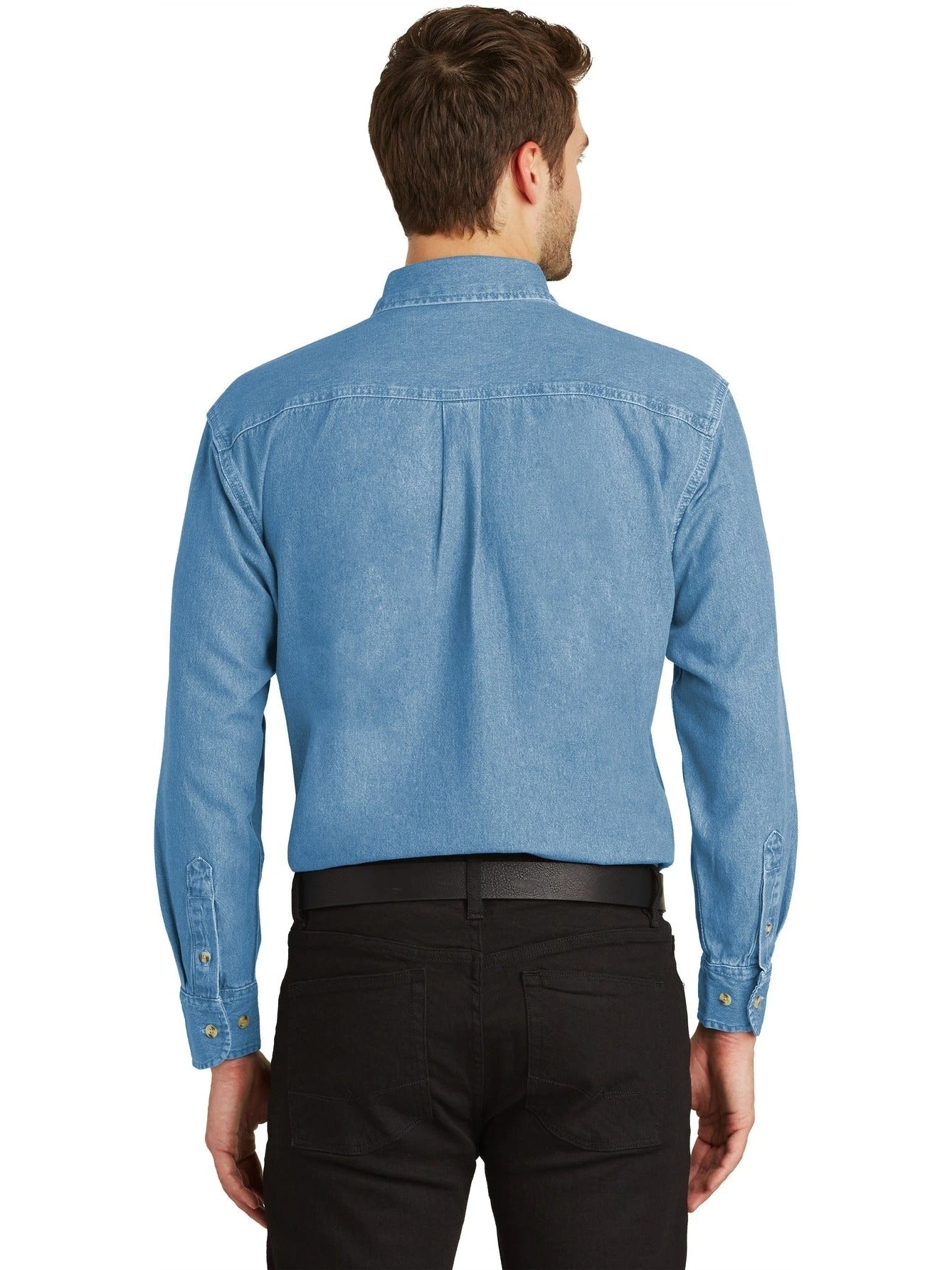 Port Authority Tall Long Sleeve Denim Shirt 5 Port Authority Tall Long Sleeve Denim Shirt - Image 5
