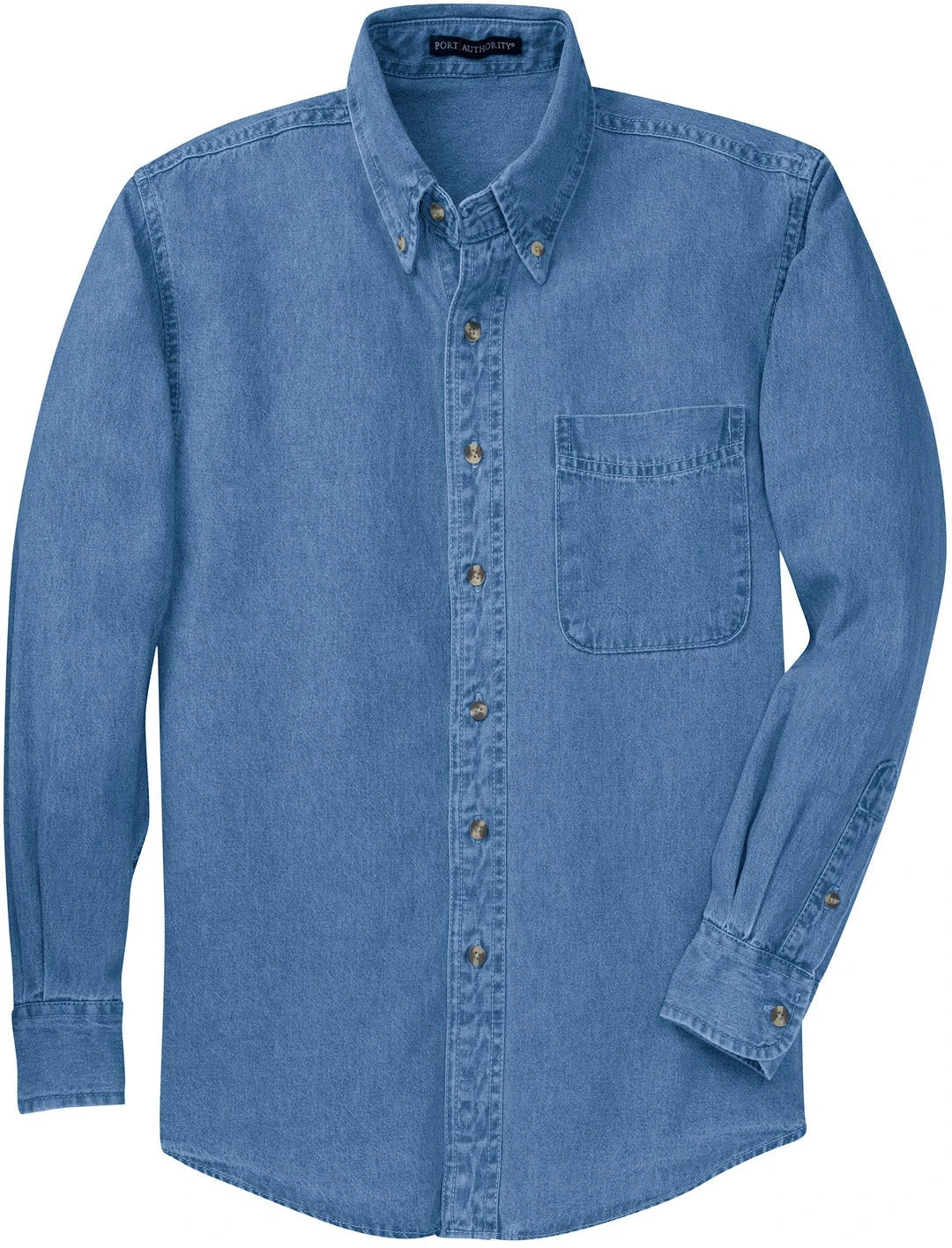 Port Authority Tall Long Sleeve Denim Shirt 2 Port Authority Tall Long Sleeve Denim Shirt - Image 2