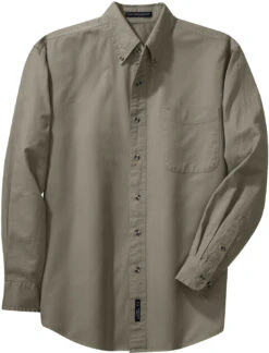 Port Authority Tall Long Sleeve Twill Shirt -Thread Logic Store Port Authority Tall Long Sleeve Twill Shirt Khaki LT 9