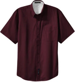 Port Authority Tall Short Sleeve Easy Care Shirt -Thread Logic Store Port Authority Tall Short Sleeve Easy Care Shirt BurgundyLight Stone LT 5