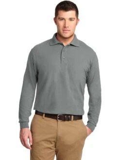 Port Authority Tall Silk Touch Long Sleeve Polo -Thread Logic Store Port Authority Tall Silk Touch Long Sleeve Polo 3